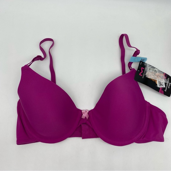 Maidenform Women's One Fab Fit T-Shirt Bra Bra, -razzleberry/glitter pink, 34C - Picture 5 of 5